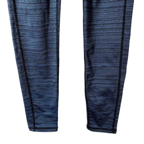 Athleta Pants Medium High Rise Jacquard Charturanga Blue Tight Fit Leggings Sz S - Picture 4 of 7